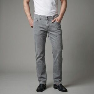 ALBERTO Mens Modern Fit Light Grey‎ Denim Jeans Casual Relaxed 34X34